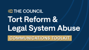 Tort Reform & Legal System Abuse web graphic tile