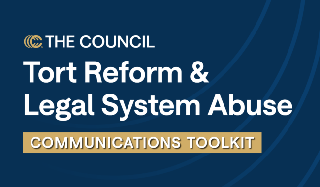 Tort Reform & Legal System Abuse web graphic tile